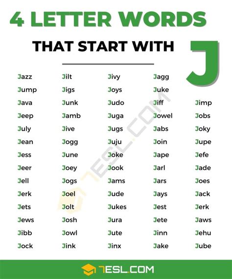 4 letter words ending in j|Words ending with J .